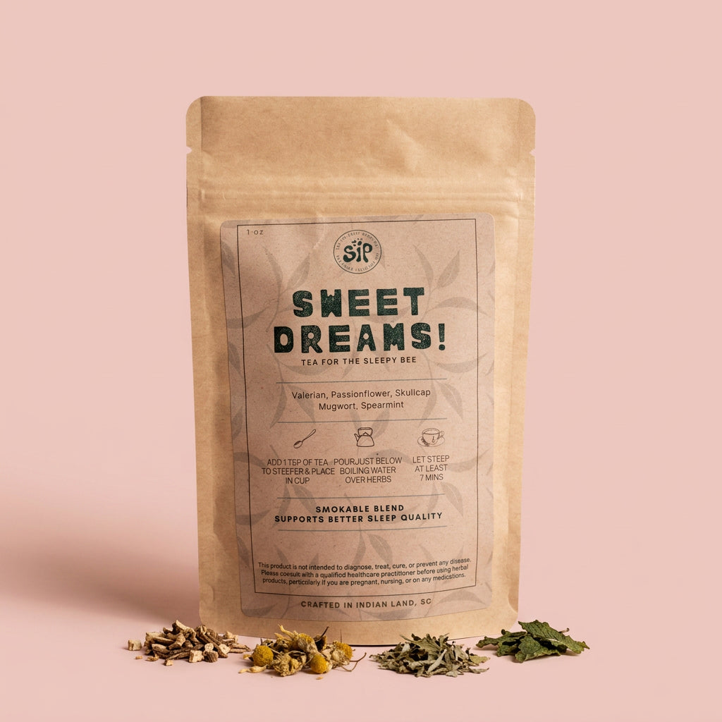 Sweet Dreams! smokable sleep tea blend pouch