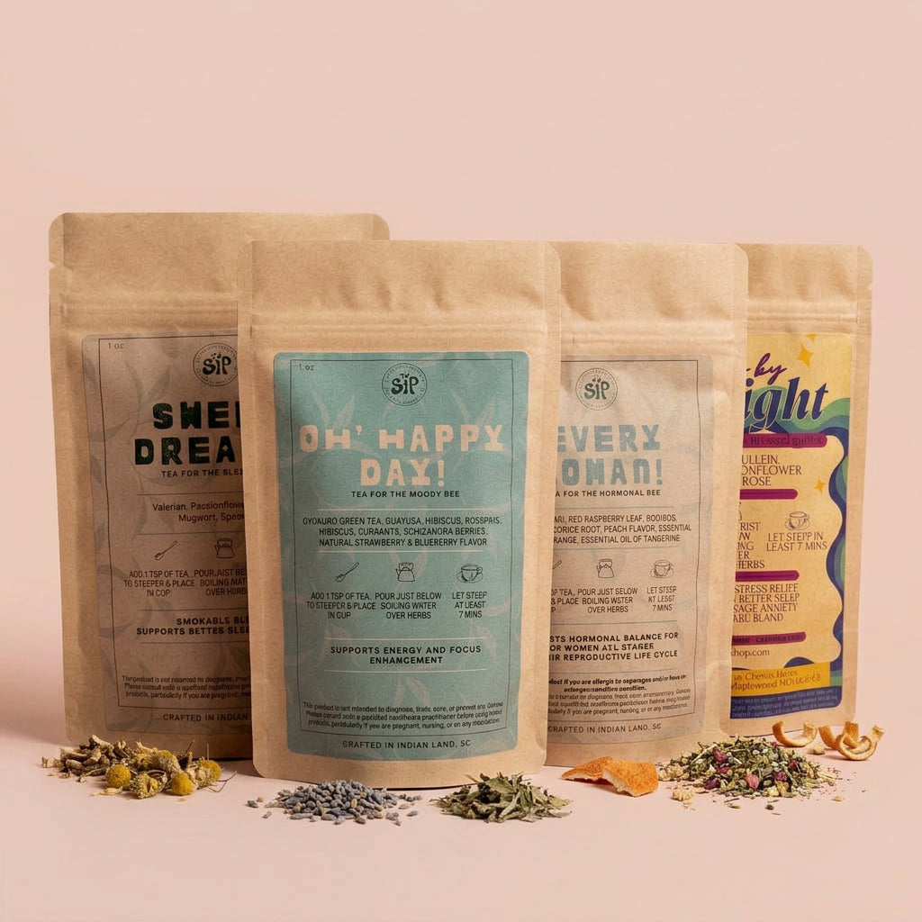 The Stress Buster Bundle — four Sip Teashop looseleaf teas